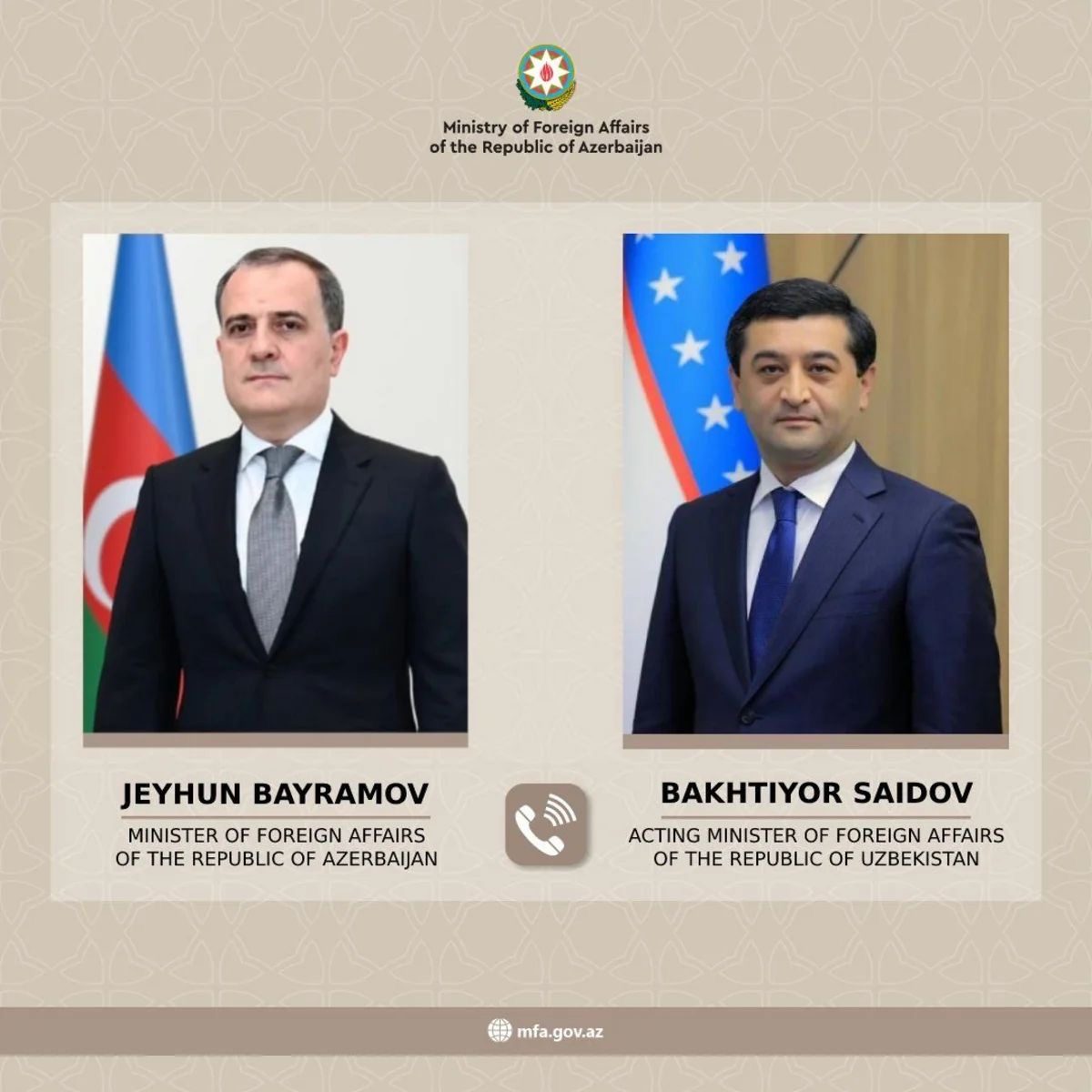 Azərbaycan və Özbəkistan XİN rəhbərləri müttəfiqlik münasibətlərini müzakirə ediblər