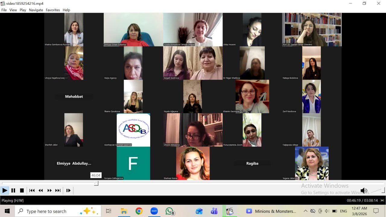  8 Mart münasibətilə Dünya Azərbaycan Qadınları Birliyinin onlayn konfransı baş tutub 