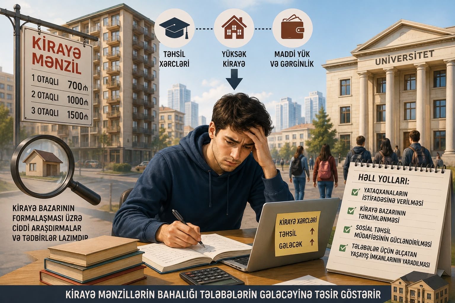 Sosioloq : “Kirayə mənzillərin baha olması tələbələrin gündəlik həyatına birbaşa təsir göstərir”